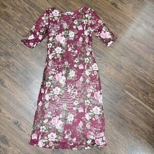 RAGS TO WISHES SHEER FLORAL DRESS